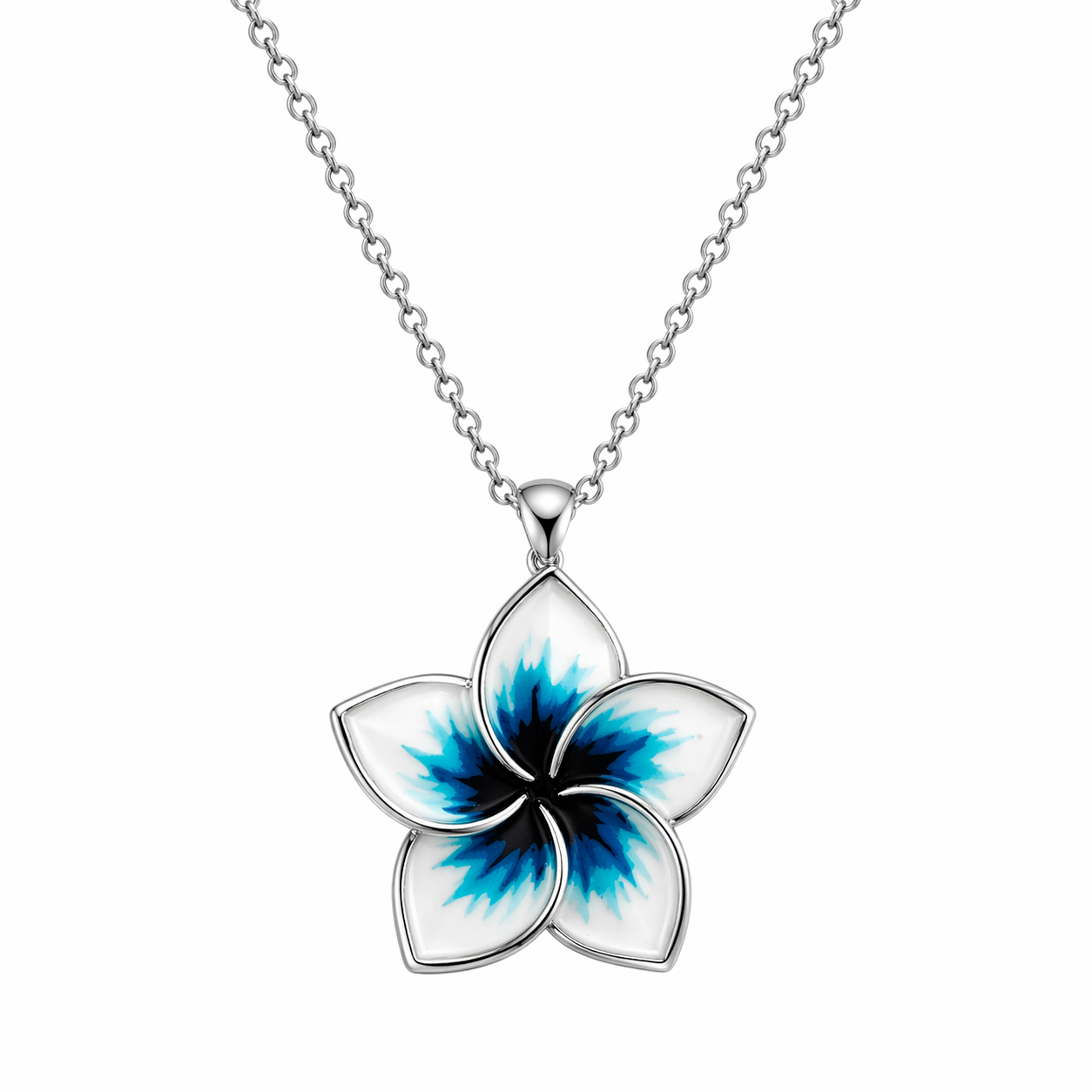 Collana Flower in argento 925 e smalto 2 Collana Flower in argento 925 e smalto - immagine 2