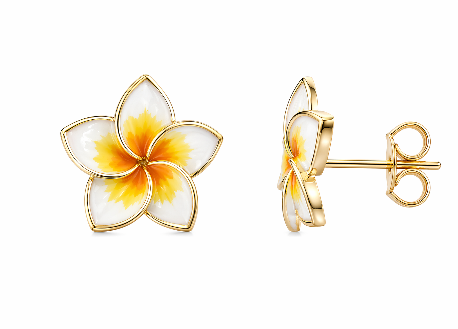 Orecchini Flower argento 925 e smalto 3 Orecchini Flower argento 925 e smalto - immagine 3