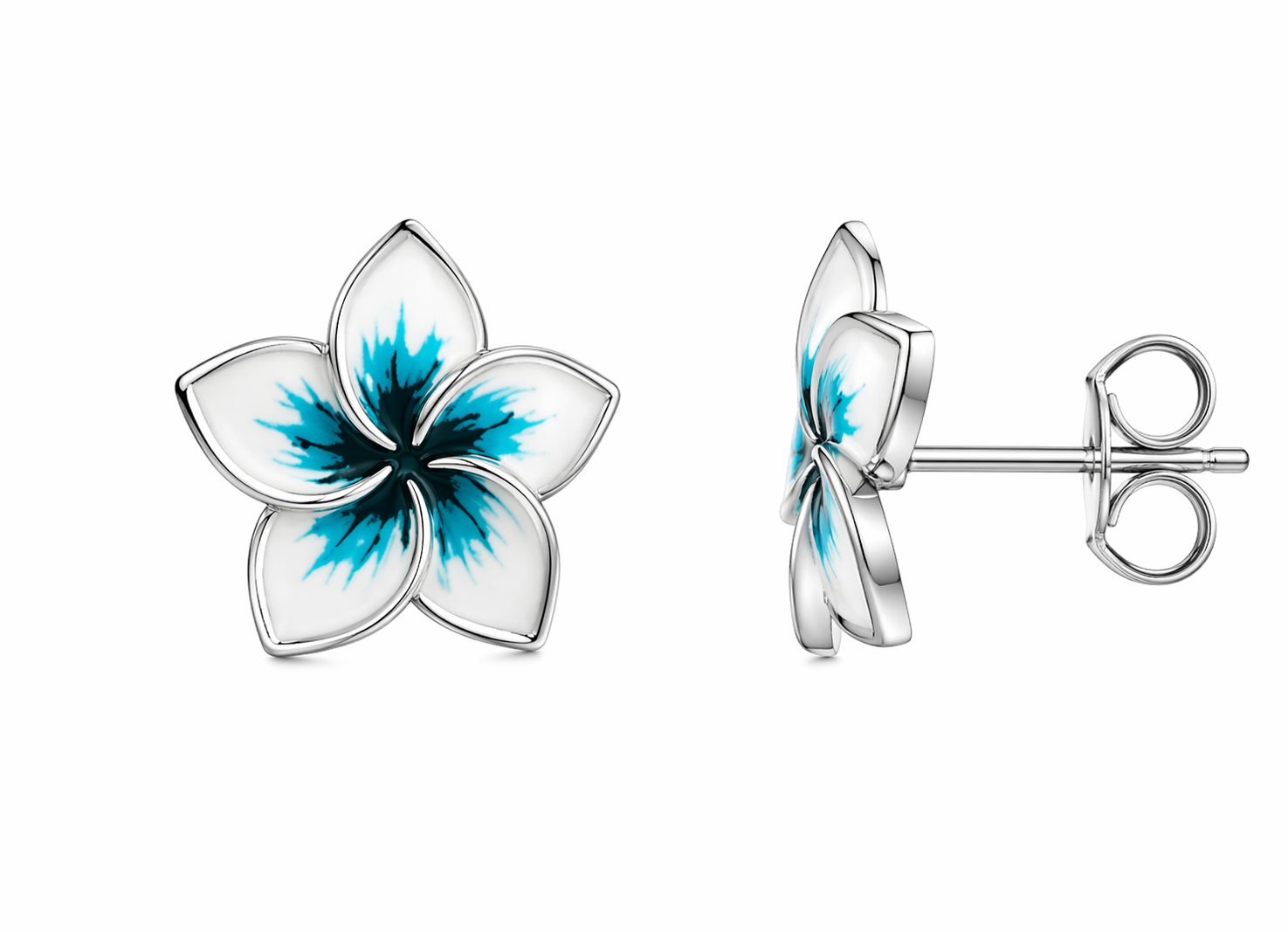 Orecchini Flower argento 925 e smalto 1 Orecchini Flower argento 925 e smalto