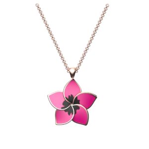 Flower Necklace 9kt Gold and Enamel