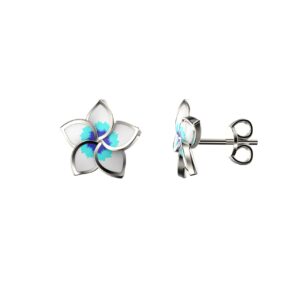 Flower Earring 9kt Gold and Enamel