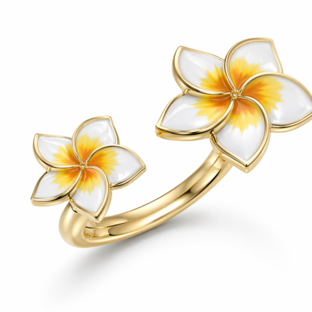 Anello Flower in argento 925 e smalto