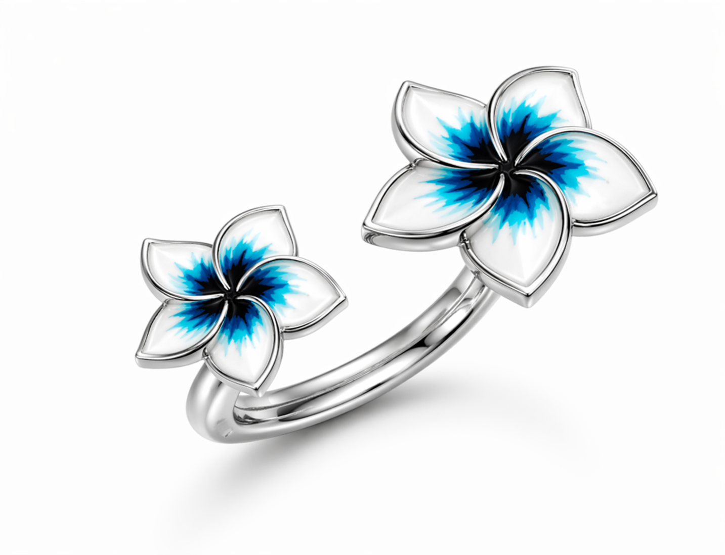 Anello Flower in argento 925 e smalto 3 Anello Flower in argento 925 e smalto - immagine 3