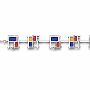 Bracciale Mondrian Easy in argento 925 e smalto