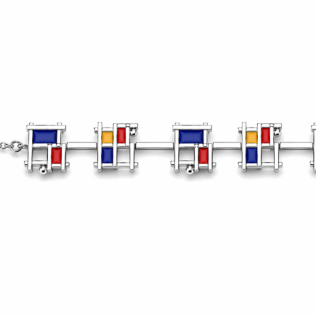 Bracciale Mondrian Easy in argento 925 e smalto