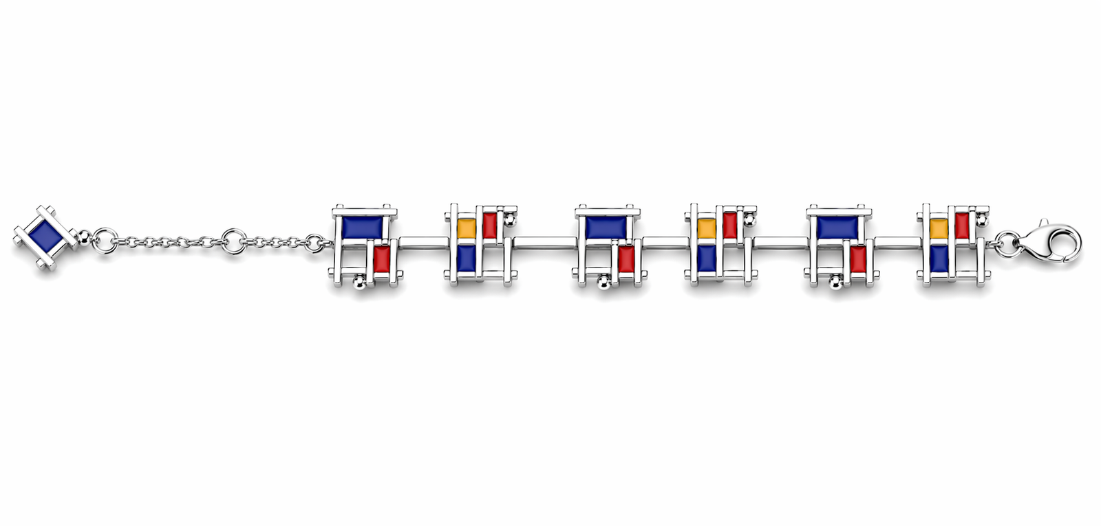 Bracciale Mondrian Easy in argento 925 e smalto 1 Bracciale Mondrian Easy in argento 925 e smalto
