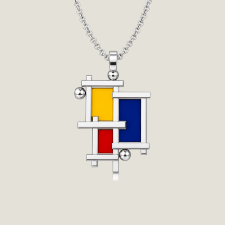 Collana Mondrian Easy in argento 925 e smalto