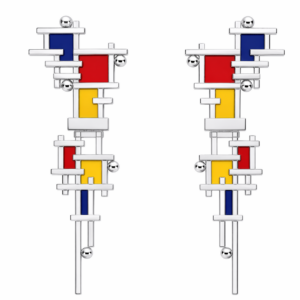 Orecchini Mondrian Bold argento 925 e smalto