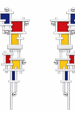 Orecchini Mondrian Bold argento 925 e smalto
