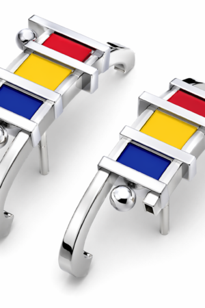 Orecchini Mondrian Easy in argento 925 e smalto