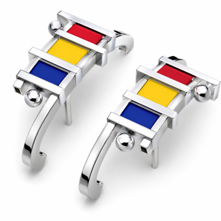 Orecchini Mondrian Easy in argento 925 e smalto